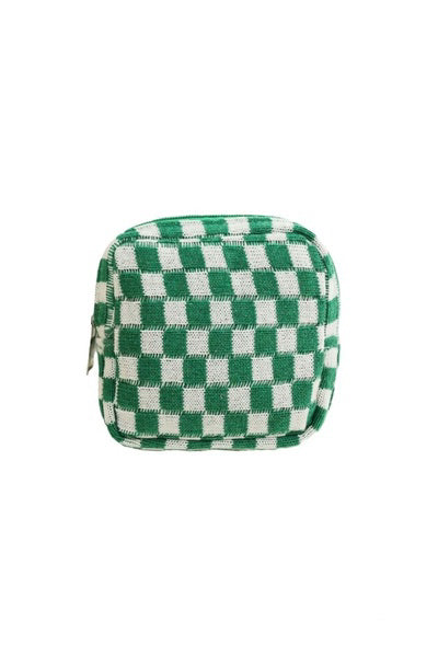 Squared Up checked pouch