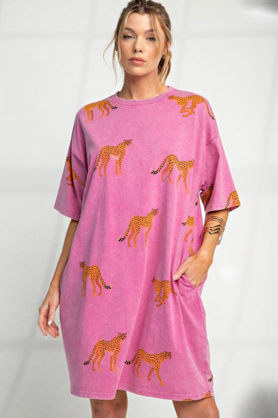Cheetah Tee Dress **Size 2X left