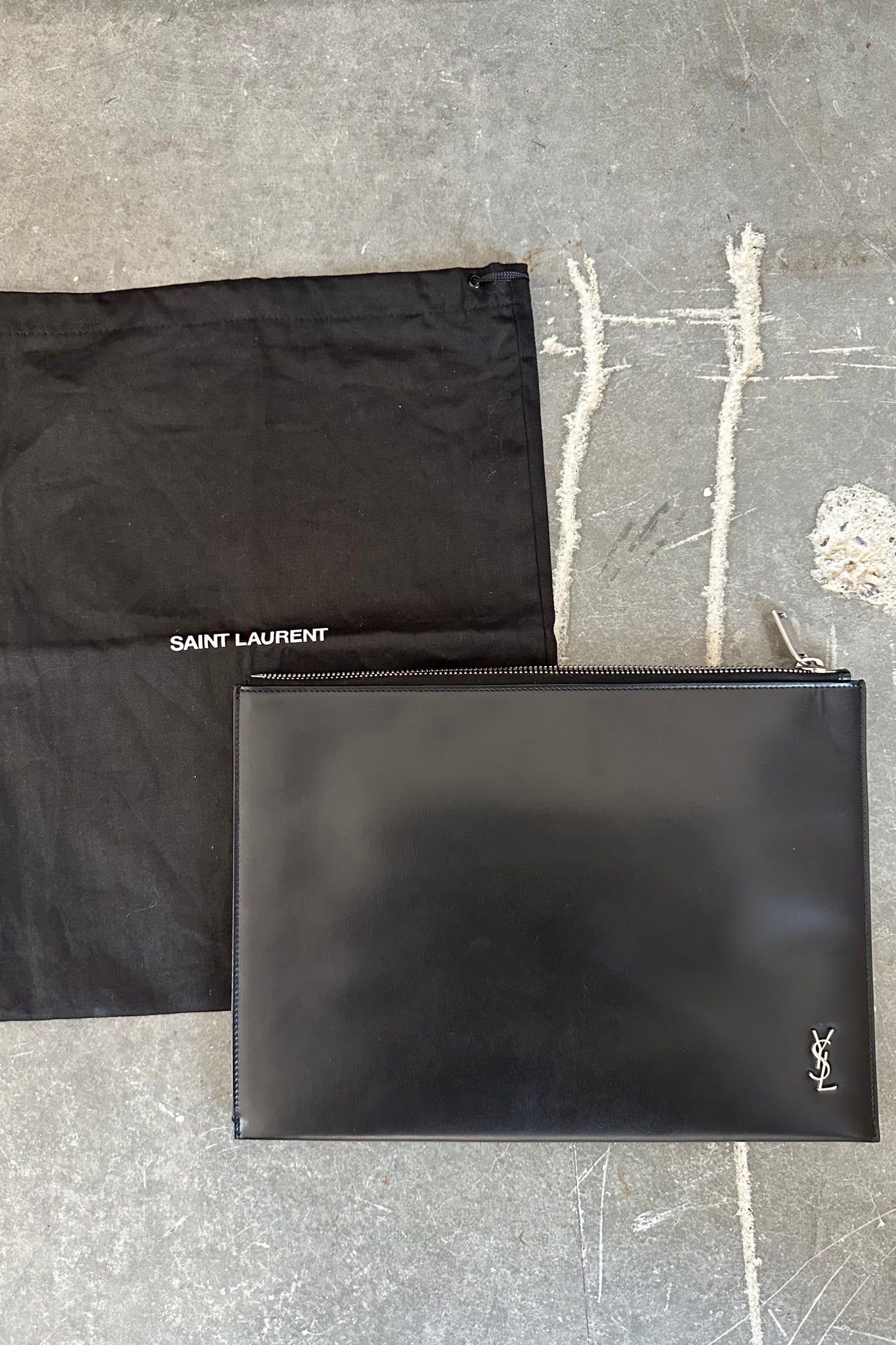YSL Cassandre Zipped Clutch Bag