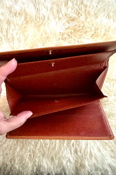 Louis Vuitton Epi Porte Feuille Sarah Leather Long Trifold Wallet - Epi Canelle