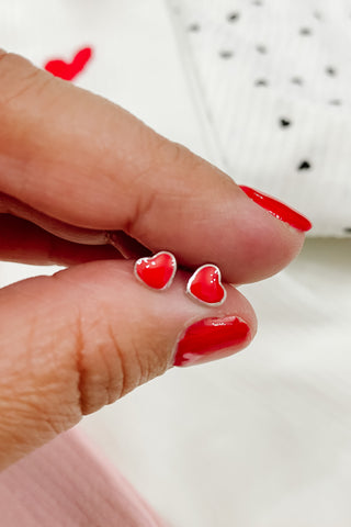 Red Heart Silver studs